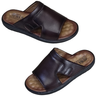 Dép Nam Quai Ngang HÀ NAM Da Bò Thật Cao Cấp DNA2183