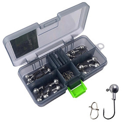 32 Cái Móc Câu Cá Đầu Tròn Để Câu Cá Đáy Nước Mặn, Với Hộp đựng