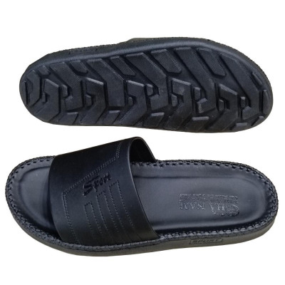 Dép Nam Da Bò HA NAM Đế Siêu Nhẹ Khâu Chỉ Toàn Bộ DNA22035