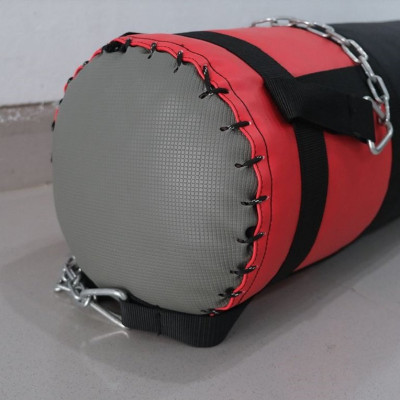 Bao đấm thể thao nhồi vải vụn kèm xích treo, kích thước 100cm - 120cm đường kính 30cm phù hợp sử dụng để tập võ thuật hay tập thể lực tại nhà