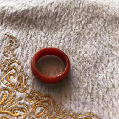 NHẪN ĐÁ CẨM THẠCH MÀU ĐỎ ĐẸP NI NHẪN 17MM HỢP MỆNH HỎA THỔ