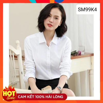 Áo Sơ Mi Công Sở Nữ Tay Dài Màu Trơn Sang Trọng Chất Liệu Cao Cấp, Không Nhăn, Không Xù, Không Phai Màu