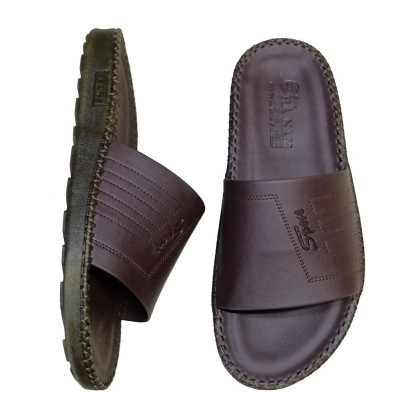 Dép Nam Da Bò HA NAM Đế Siêu Nhẹ Khâu Chỉ Toàn Bộ DNA22035