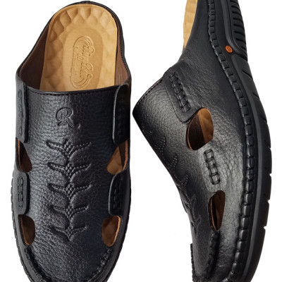 Dép bít mũi nam da bò thật BIGGBEN cao cấp SB108