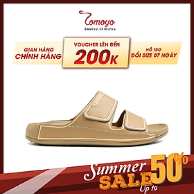 Dép Quai Ngang Nam Da Bò Nappa Cao Cấp Tomoyo TMD308