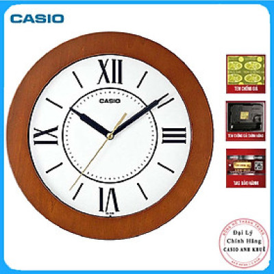 Đồng Hồ Treo Tường Casio IQ-126-5B Kim Trôi Viền Gỗ