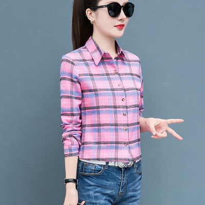 Áo Sơ mi nữ Haint Boutique thiết kế áo sơ mi kẻ caro HB22