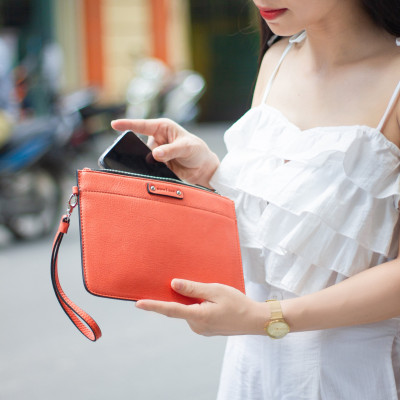 Ví Da Nữ Gianni Conti Italy VP0069COR - Cam