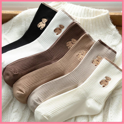 Tất Gấu Cổ Cao Nữ Họa Tiết Hình Gấu,{TP} Vớ Cổ Cao Nữ Hàn Quốc họa tiết