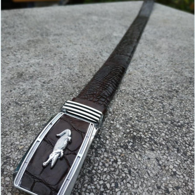 Thắt Lưng Nam Da Cá Sấu thật. Da Bông Hông Cá Sấu Rất Đẹp Và Mềm. Kích Thước Chuẩn 3.5x120cm Rất Dễ Sử Dụng