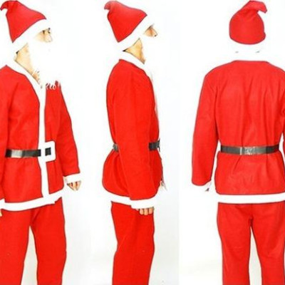 Set 5 món quần áo ông già noel người lớn vải nhung