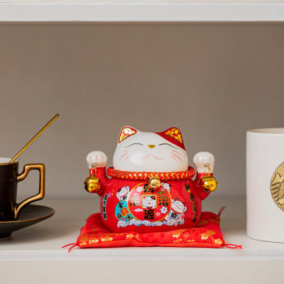 Mèo Thần Tài, Mèo May Mắn Để Bàn Làm Việc, Cửa Hàng Chiêu Tài Lộc Kèm Hộp Đựng Đẹp