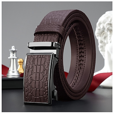 Thắt lưng nam da bò nguyên chất mặt khóa tự động hợp kim cao cấp