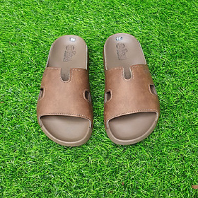 Dép nam siêu nhẹ bản ngang chữ H da bò mềm mại Trường Hải DN158