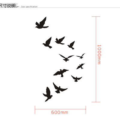 Decal dán tường trang trí 3D sáng tạo cao cấp (M2) 11 chim bồ câu