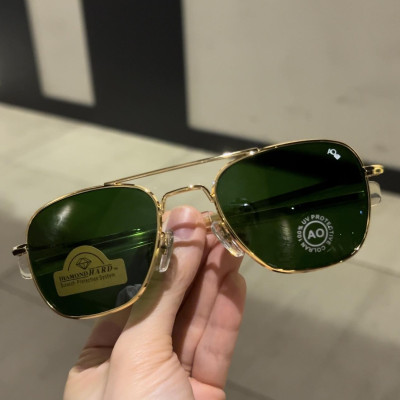 Kính râm phi công Cơn Ao tròng thủy tinh kim cương Fullbox phụ kiện