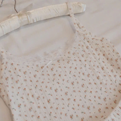 Set hai dây đồ ngủ hoạ tiết hoa nhí mặc nhà cotton thoáng mát- TidyUp