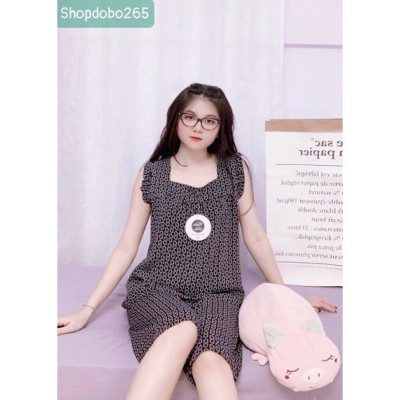 Đồ bộ nữ,đồ ngủ mặc nhà lửng vải luạ mango BL 103 hoạ tiết dễ thương size 47-60kg.