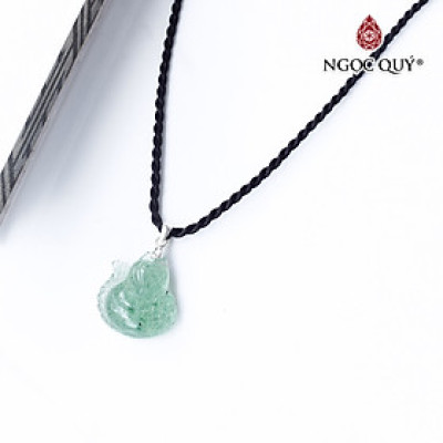 Mặt dây chuyền hồ ly 9 đuôi đá thạch anh dâu xanh aventurine 18x20mm mệnh hỏa, mộc - Ngọc Quý Gemstones