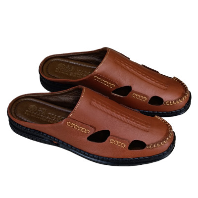 Dép Bít Mũi Nam TiTi ĐÔ Da Bò Thật Cao Cấp GSB20109