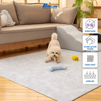 Thảm Thú Cưng Cao Cấp Parklon Hoa Văn Vân Đá Hoa Cương Vằn Chính Hãng Hàn Quốc (300x140x0.55)cm Chống Bụi Kháng Khuẩn Khử Mùi Chống Ồn Chống Trượt Chống Sốc (Pet Roll Mat-Crumble Marble)