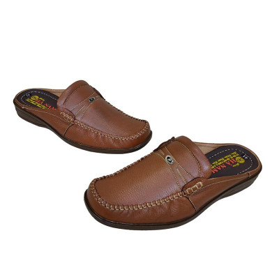 Dép Bít Mũi Nam Da Bò Thật TiTi ĐÔ Cao Cấp GSB20132d