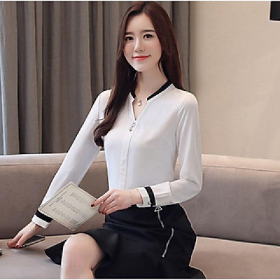 Áo sơ mi dài tay cổ cách điệu