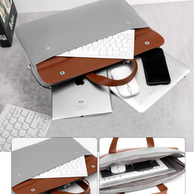 Túi xách da chống sốc laptop macbook surface, túi công sở nam nữ cặp đựng laptop