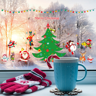 Decal trang trí giáng sinh Ông Già noel Cây Thông Người tuyết Vòng Hoa