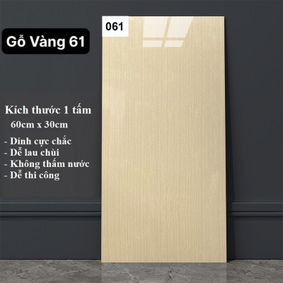 Bộ 5 Tấm Xốp Dán Tường 3D PVC Gỗ Kem 60x30cm Keo Sẵn Dày 2,5mm Cao Cấp, Sang Trọng