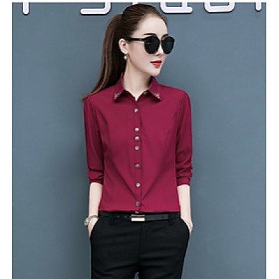 Áo Sơ mi công sở nữ phối kẻ tay sm150