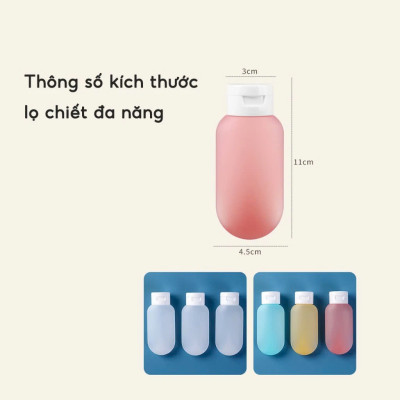 Set 3 tuýp chiết mỹ phẩm du lịch đựng dầu gội, sữa tắm, lotion, toner 60ML- Bộ chai lọ chiết mỹ phẩm tái sử dụng Phượt Dã Ngoại Đi Chơi Văn Phòng