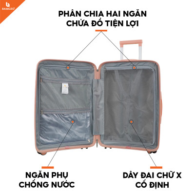 Vali Du Lịch Nancy Bamozo Nhựa PP Cao Cấp, Vali Kéo Du Lịch Chống Va Đập - Bảo Hành 5 Năm.