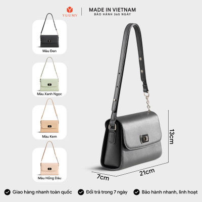 Túi Yuumy ( Thời trang nữ khoá xoay kim loại sang trọng size 21 - Túi đeo chéo da Seasand YN301 )