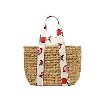 Cath Kidston - Túi/Small Straw Basket Bag - Pomegranate - Cream -1048612