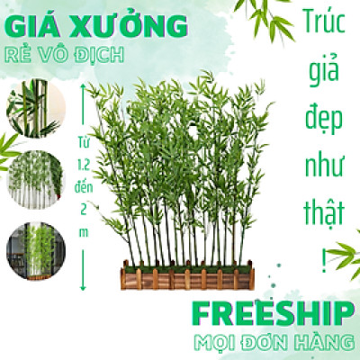 Trúc giả trang trí nhà cửa Set cây trúc giả nhiều lá loại 1 - 3 kích thước - Cây giả, hoa lụa Decor trang trí nhà cửa