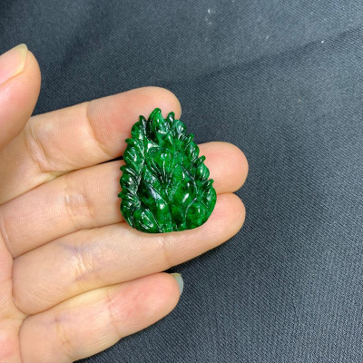 Mặt dây chuyền Hồ ly chúa đá cẩm thạch MS33d