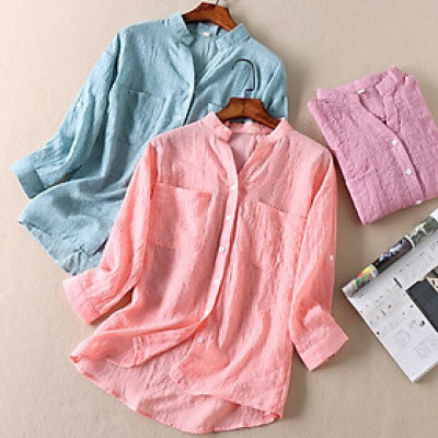 Áo đũi nữ Haint Boutique, Áo sơ mi nữ cổ V xinh phong cách vintage Sm99