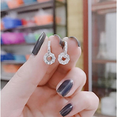 Bông tai bạc nụ đá vuông chất liệu bằng bạc s925 MS0450