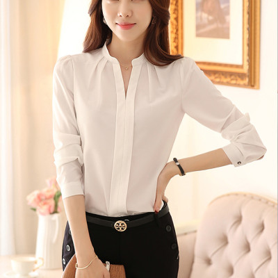 Sơ mi công sở cổ V nhẹ nhàng- trắng