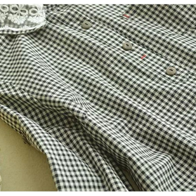 Áo sơ mi nữ Haint Boutique dáng dài thiết kế kẻ caro tay lỡ A05