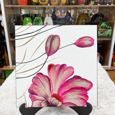 Tranh sơn mài tĩnh vật cao cấp Thanh Bình Lê 40x40 cm