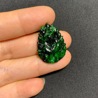 Mặt dây chuyền Hồ ly chúa đá cẩm thạch MS33d