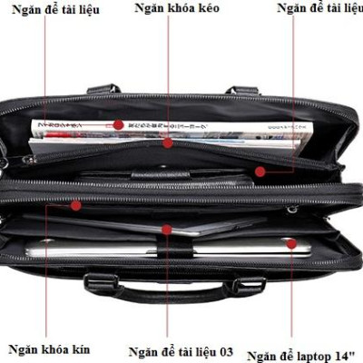 Cặp nam công sở cao cấp BHM7355 Da bò nguyên tấm. Túi xách công sở nam. Vừa laptop 14inch,phom cứng. Sang trọng, lịch lãm