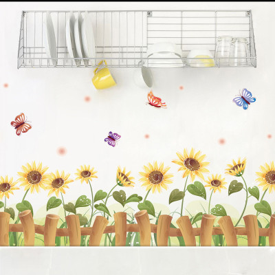 Decal dán chân tường HOA MẶT TRỜI XL7178