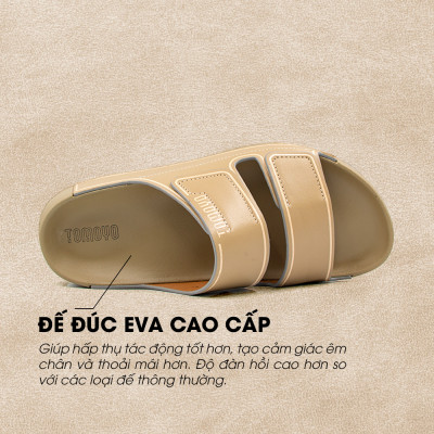 Dép Quai Ngang Nam Da Bò Nappa Cao Cấp Tomoyo TMD308