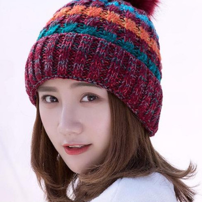 Mũ Len Nữ Trùm Tai Lót Lông Phong Cách Hàn Quốc Dễ Thương