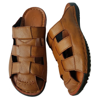 Dép Nam Bít Mũi Da Bò Thật BIGGBEN Cao Cấp DN327