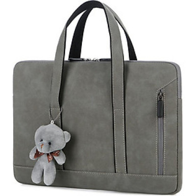 Túi Xách Da Chống Sốc Cho Macbook,Laptop,Surface - Siêu Mỏng - Phong Cách Thời Trang Thanh Lịch Nữ Tính (Tặng kèm gấu)