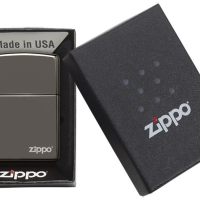 Bật Lửa Zippo Black Ice (Dark Chrome) With Zippo Logo 150ZL
